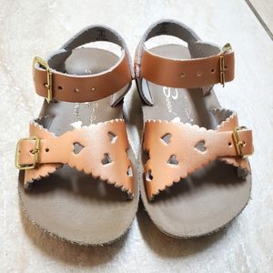Saltwater toddler girl sandals in rose gold